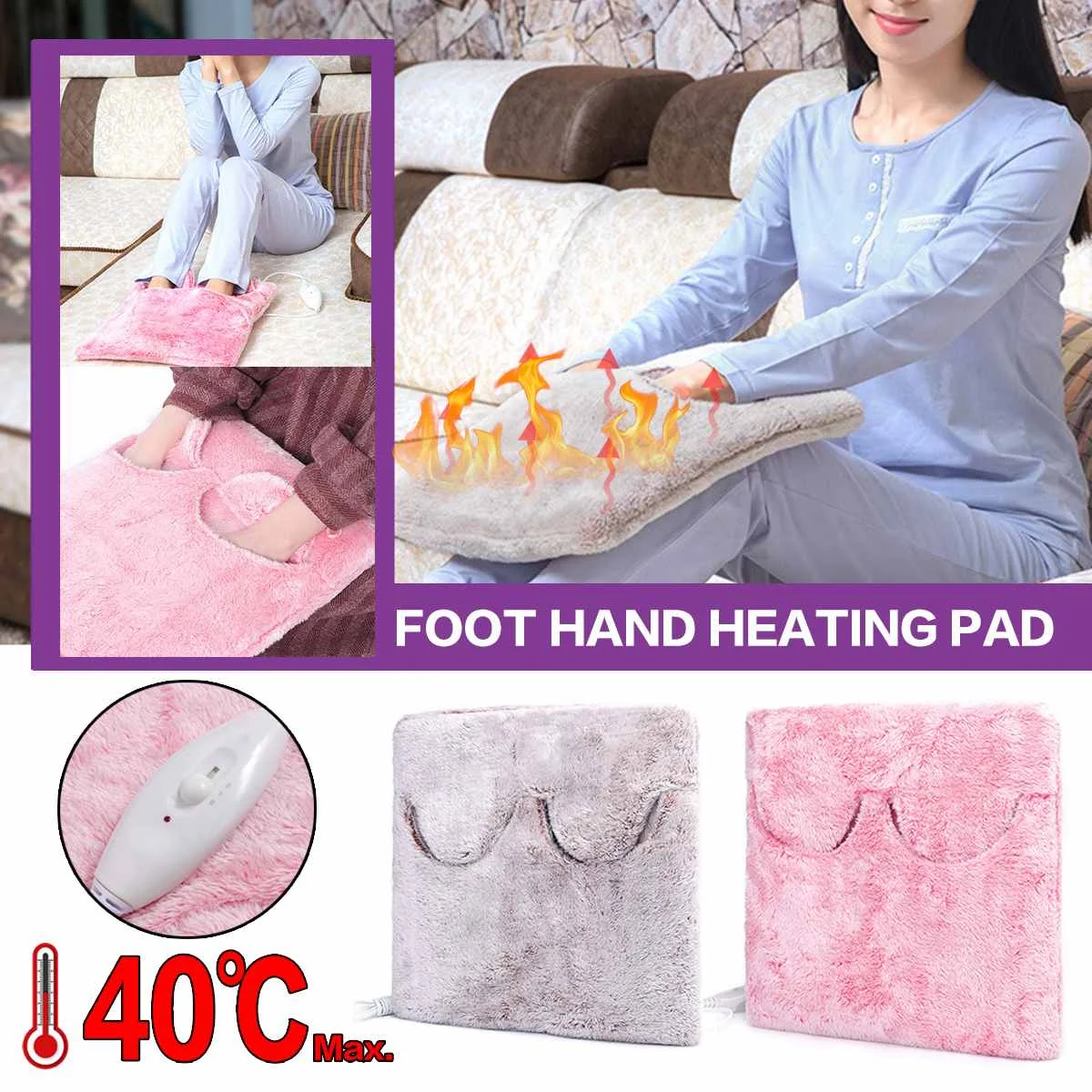 

Detachable Electric Feet Warmer Heater Hands Heating Blanket Pad Shoe Winter Stove Foot Slippers Seats Sofa Chair Warmer Cushion