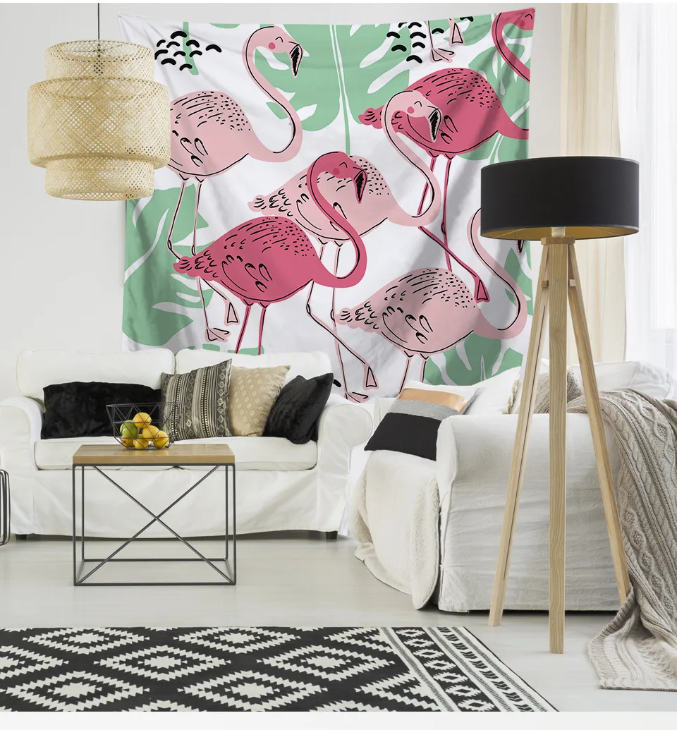 

Flamingo Printed Wall Mandala Tapestry Wall Hanging Hippie Boho Decor Geometric Bohemian Wall Cloth Tapestries Carpet Picnic Mat