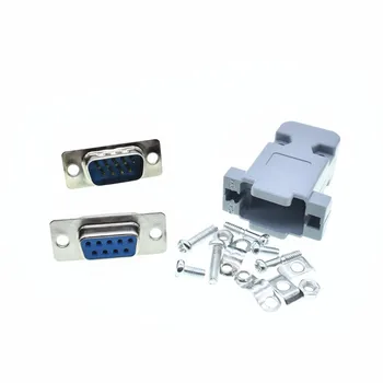 

RS232 Serial Port Connectors DB9 Female Male Socket Shell Plastic Plug Connector 9pin COM Socket Adapter
