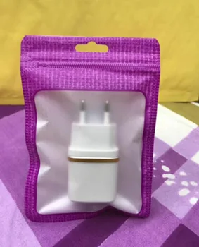 

Red /Pink /Blue Zipper Plastic Packing Bag Self Seal Zip Lock Packaging Bag Hang Hole Pouch For Accessories