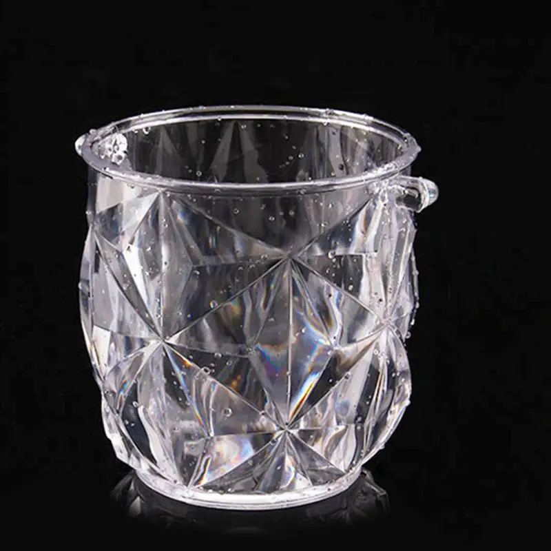 1 шт. ведро льда портативный акриловый круглый прозрачный винный набор со льдом Tong для ресторана KTV бар