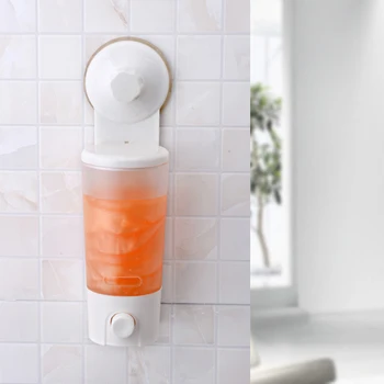 

1 PCS wall-mounted bathroom soap box bottle pressing type sucker shampoo hand soap bath cream soap dispenser household products