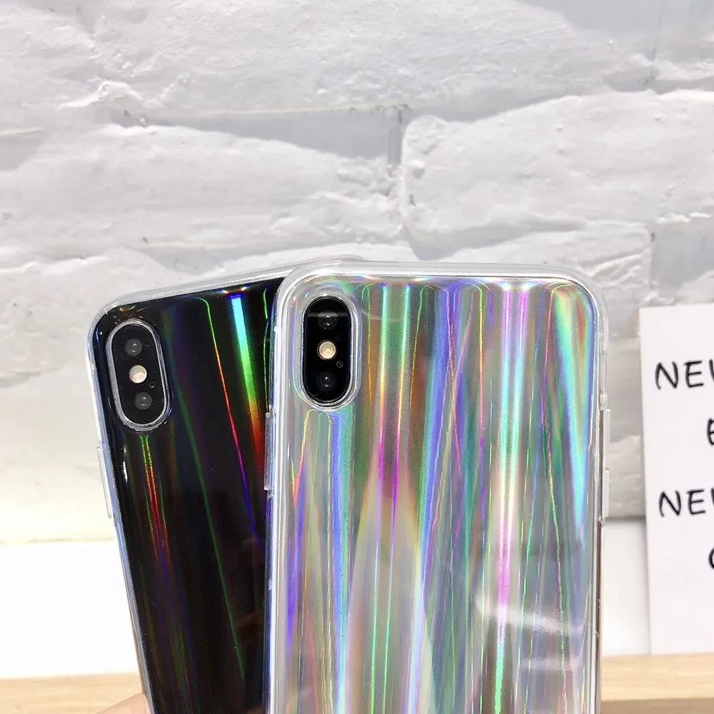 Чехол KISSCASE Aurora Laser для iPhone X XR XS Max 8/8Plus мягкий силиконовый чехол 7 5 6 6S Plus задняя