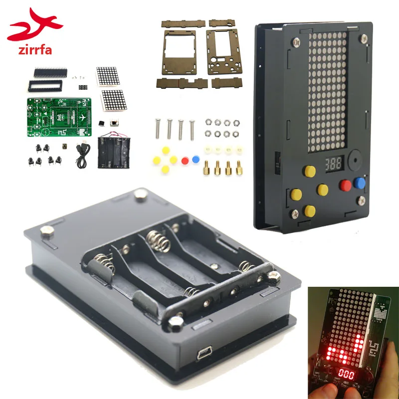 

Electronic DIY Kit 8x16 Dot matrix game machine for Tetris/Snake/Shot/RacingDot Matrix Game with Acrylic Diy Kit Electronic