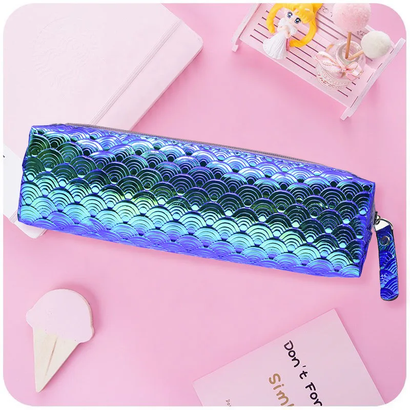 

Mermaid Scale Pencil Case Laser Glitter Pencil Bag School Creative Pencilcase For Girls Gift Office Supplies Kawaii Stationery