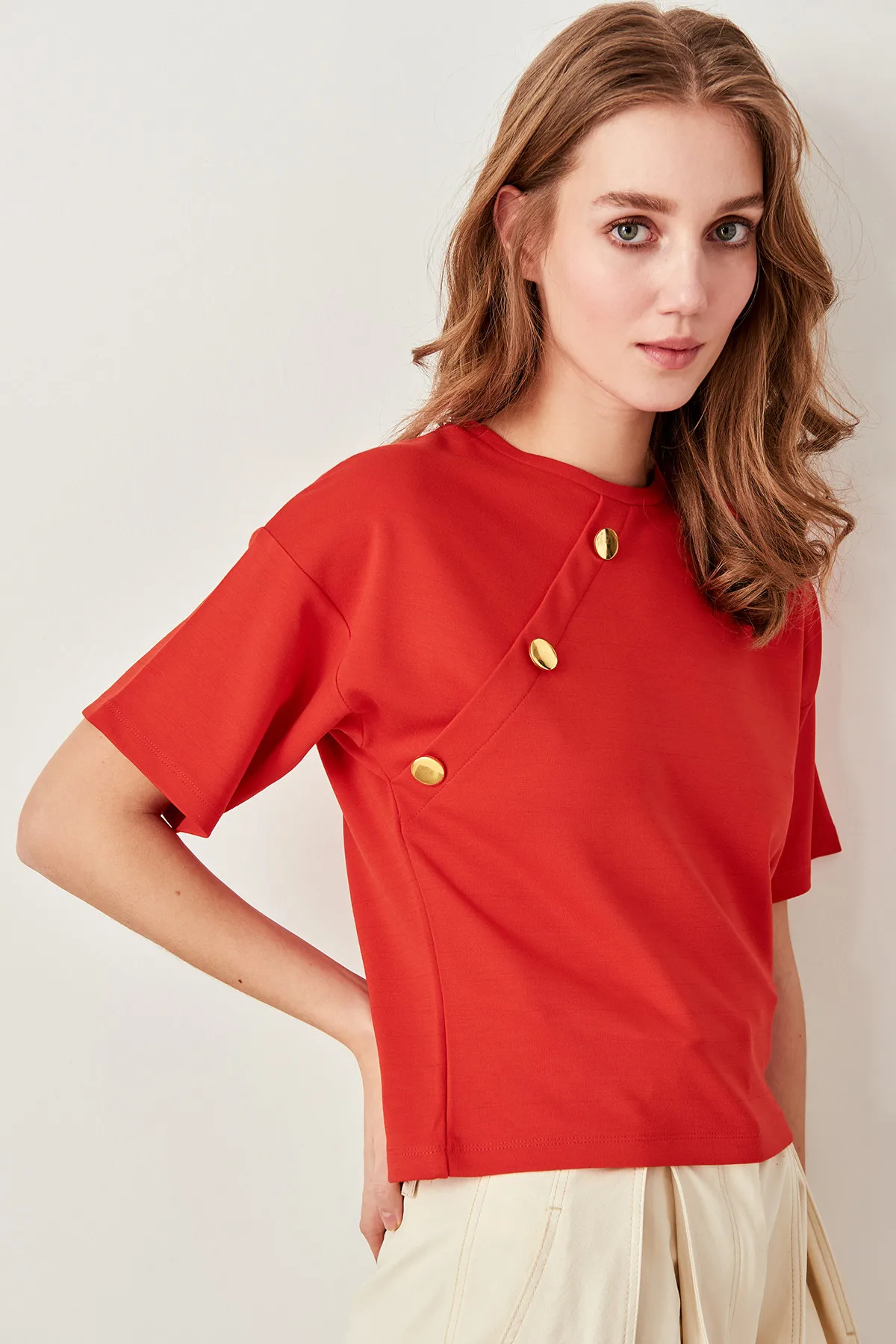 Trendyol красные вязаные топы на пуговицах TWOSS19VG0104 |