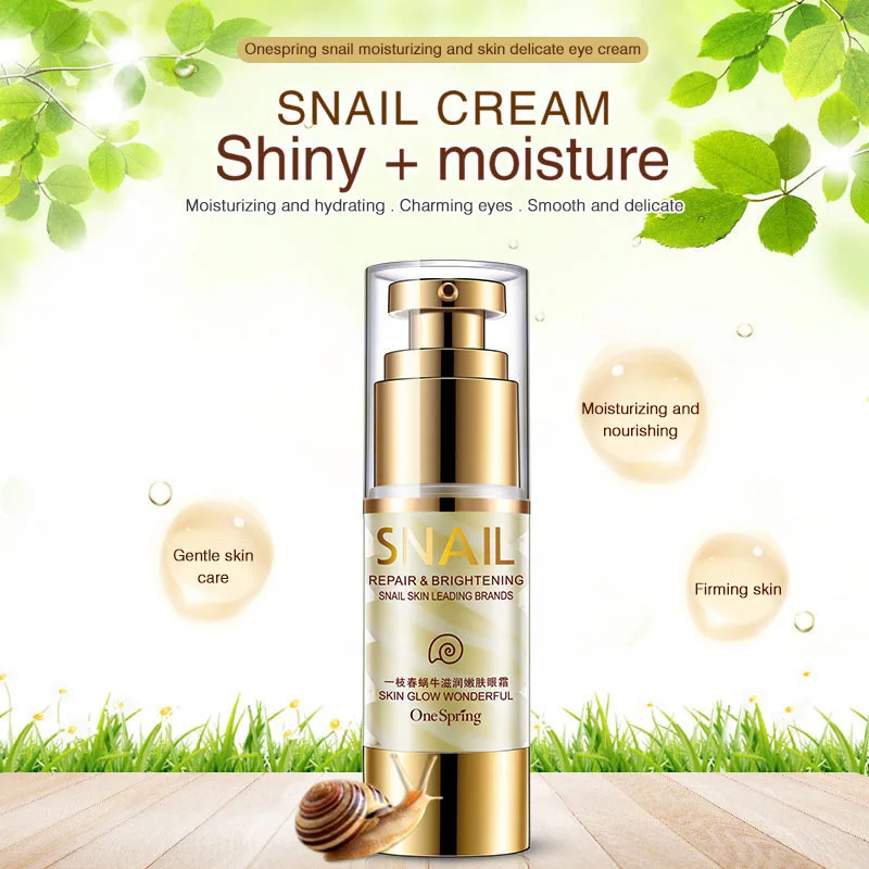 2PCS OneSpring Gold Snail Eye Cream + Osmanthus Mask Remover Dark Circles Bag Anti Aging Wrinkles Skin Care| |
