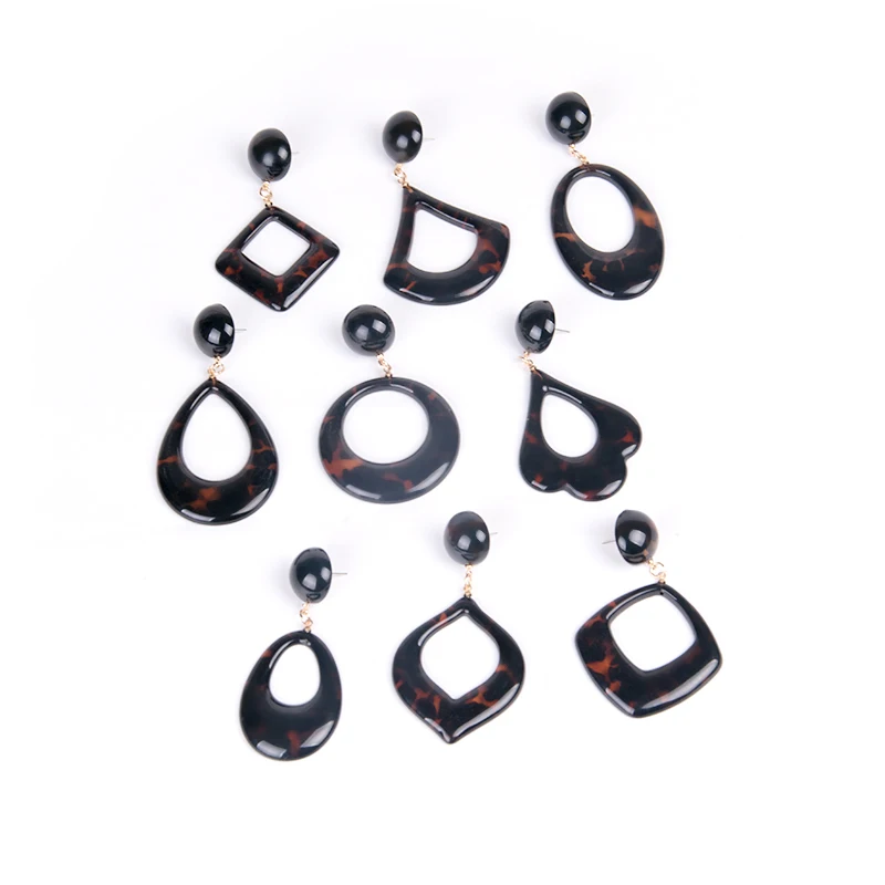 

Trendy Long Dangle Resin Earring for Women Big Geometric Acrylic Dangling Drop Earrings Multiple Styles Fashion Jewelry Brincos
