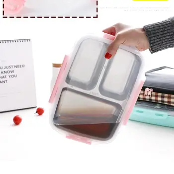 

Lunch box Stainless steel Portable Bento Box Microwavable Food Containers With Compartments Boiling water insulation