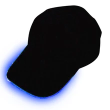 Светодиодный зажженный головной убор Клубные вечерние бейсбольные хип-хоп Регулируемые спортивные светящаяся шапка светодиодный светящаяся, для клуба Вечерние черные тканевые дорожная шляпа