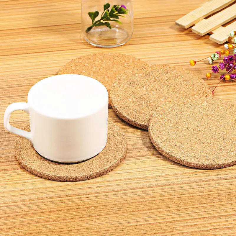 6pcs Cork Wood Drink Pads Coaster Tea Coffee Cup Mat Table Decor Bottle