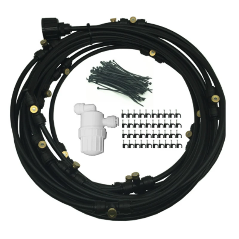 

Outdoor Misting Cooling System Kit For Greenhouse Garden Patio Waterring Irrigation Mister Line 6M-18M System