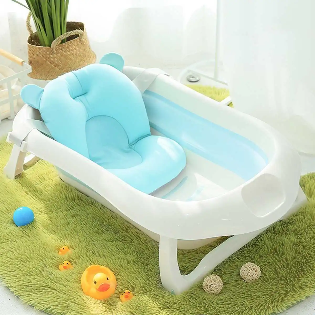 

Portable Baby Mat Baby Tub Bath Mat Cushion Cartoon Seat/Chair/Bed Shower Pad Non-Slip Newborn Infant Safety Mat Multi-purpose