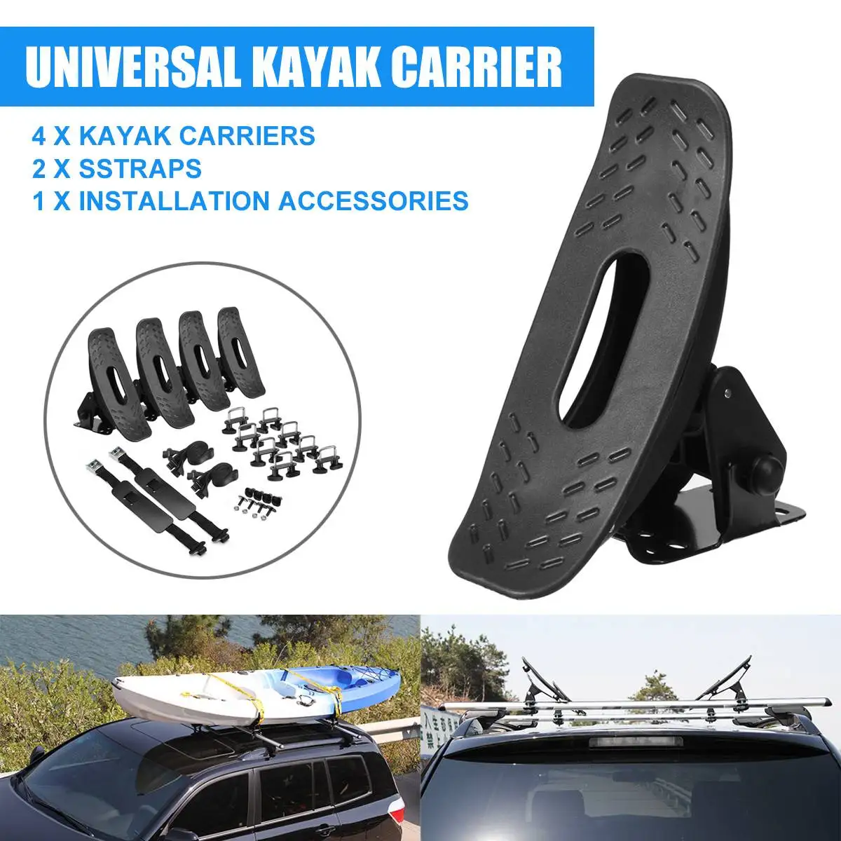 Kayak Canoe Surfboard Mount Carrier Support Cradle Detachable Kayak