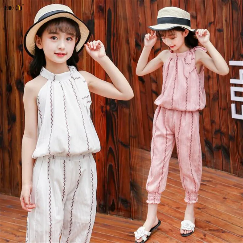 

Kids Clothing Set For Girl Summer Flower Print Girls Clothes Suit Casual Sleeveless Child Outfit 4 5 6 7 8 9 10 11 12 Years