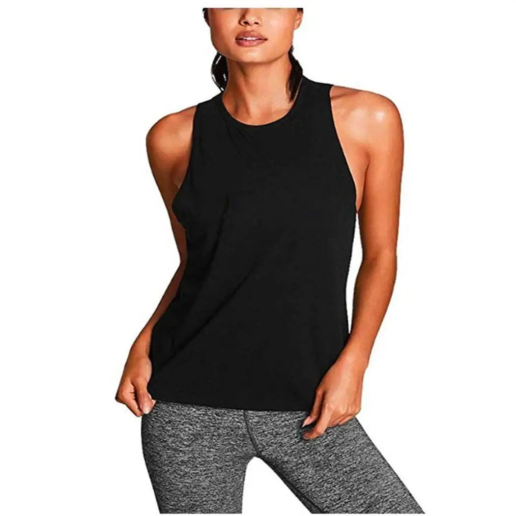 

1pcs Women Casual Sleeveless Workout Shirts Quick Summer Drying O Neck Sports Tank Regular Tops Solid