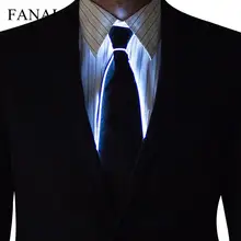 Для мужчин модные светящиеся светящийся галстук прочный светящийся галстук практические DJ Бар клубную Сцену бутафорская одежда вечерние украшения одежды