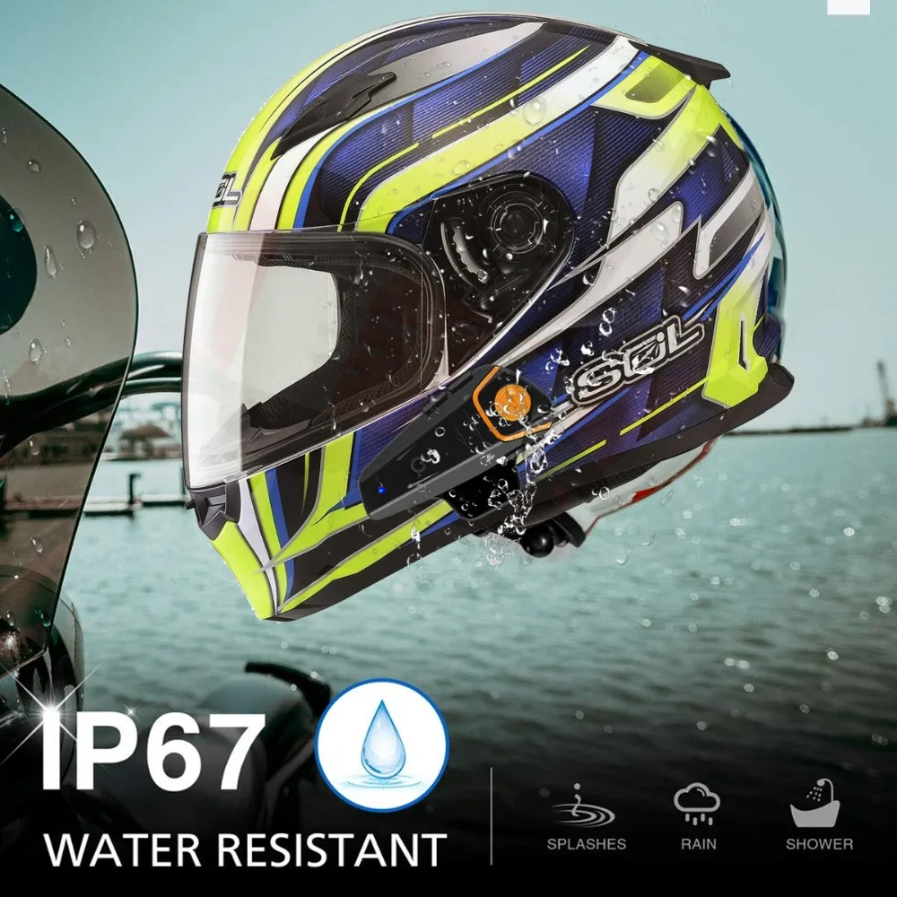 Оригинальный BT S2 Pro moto rcycle Шлем Интерком IPX7 водонепроницаемый FM 1000 м мото bluetooth