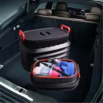 

18L Large Capacity Folding Trash Garbage Can Stretchy Storage Box Folding Pail Waterproof Umbrella Storage Pail Water Bucket