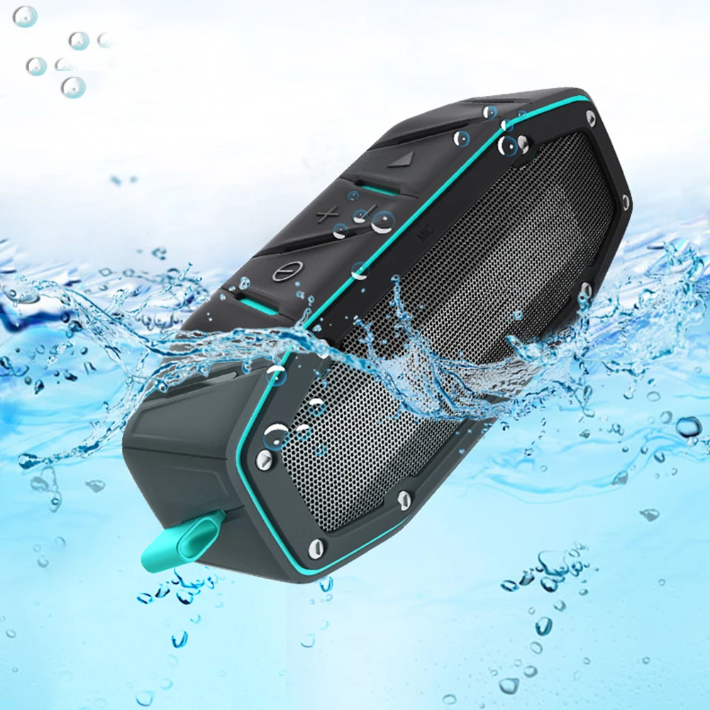 Rugged Portable Waterproof Bluetooth Speaker w Bumping Bass Wireless