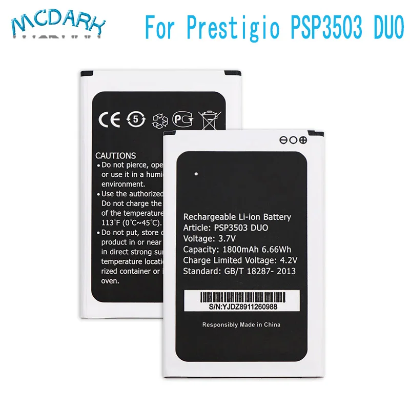 Mcdark 1800mAh PSP 3503 DUO батарея для Prestigio Wize C3 запасные батареи сотового телефона