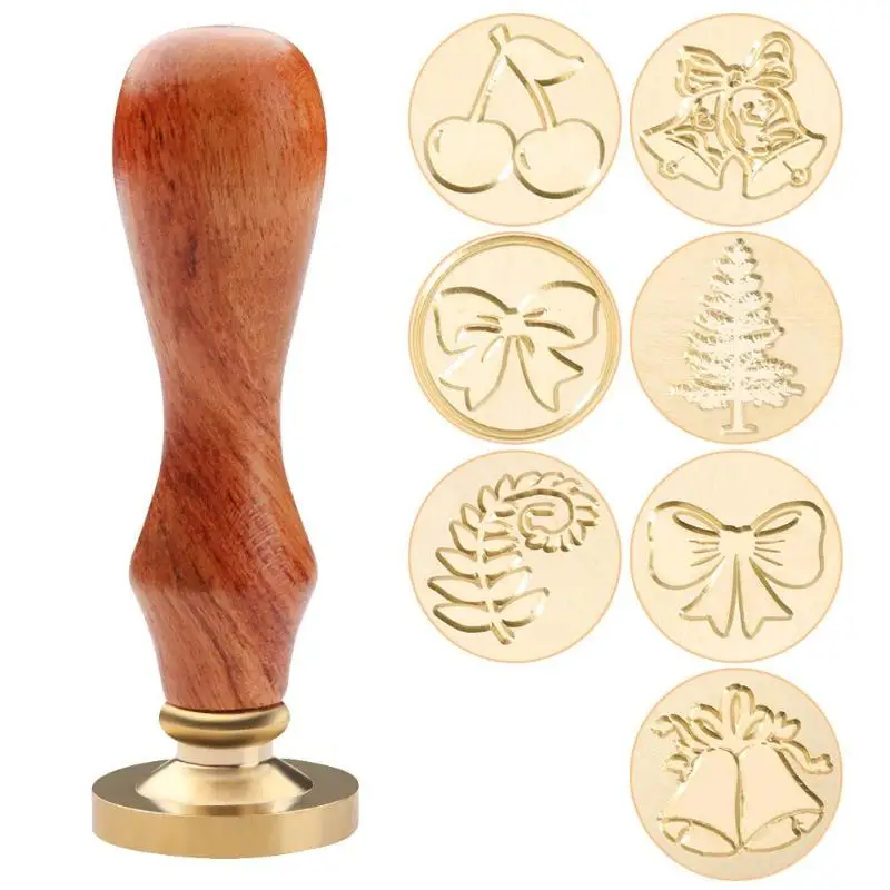 

Exquisite Wood Handle Metal Christmas Sealing Wax Stamps Invitations Decor Greeting Birthday Wedding Invitation Sealing Stamps