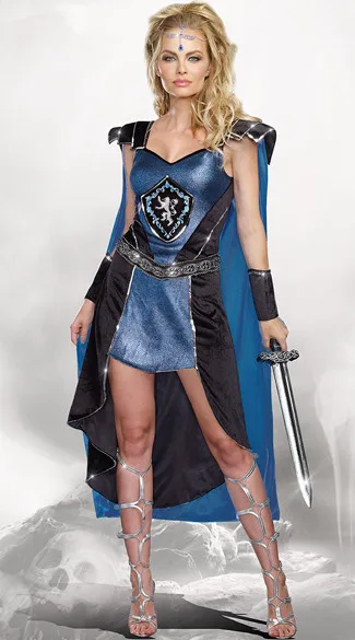 

Renaissance Knight Costume Sexy King Slayer Women's Fancy Dress Roman Warrior Costume