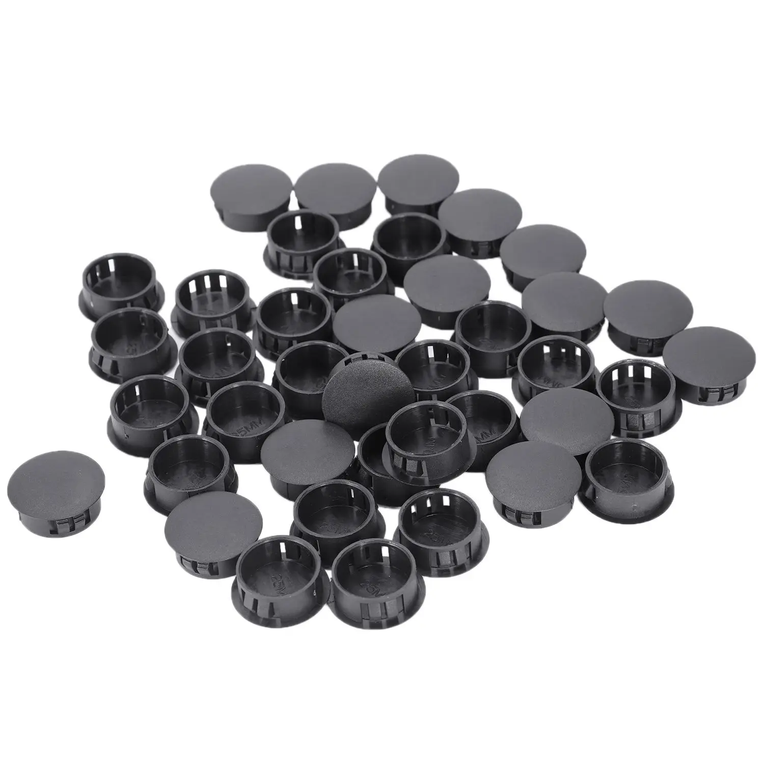 

ELEG-40 Pcs Plastic Locking Panel Plugs Hole Cover 2.5cm 25mm Dia. Black