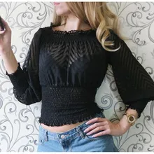 Women Summer Spring Off Shoulder Ruffle Blouse Ruffles Lantern Sleeve Solid Draped Tops Casual Long Sleeve Shirt