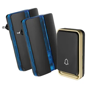 

150M Long Range Self Powered Wireless Doorbell No Battery Waterproof Led Light Smart Door Bell 1 2 Button 1 2 Receiver EU Plug