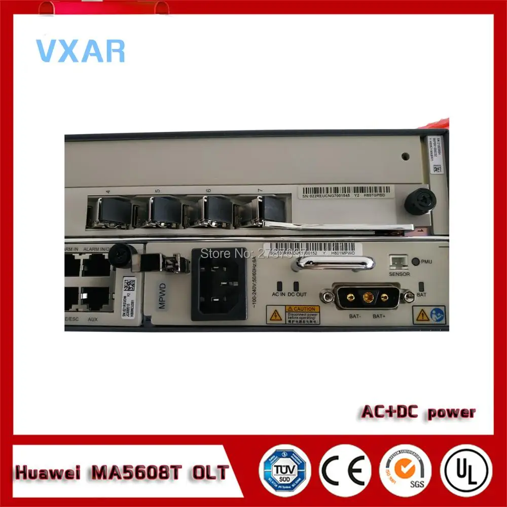 Оригинальный Новый HUA WEI MA5608T OLT gpon olt с 8 портами питания переменного тока одним