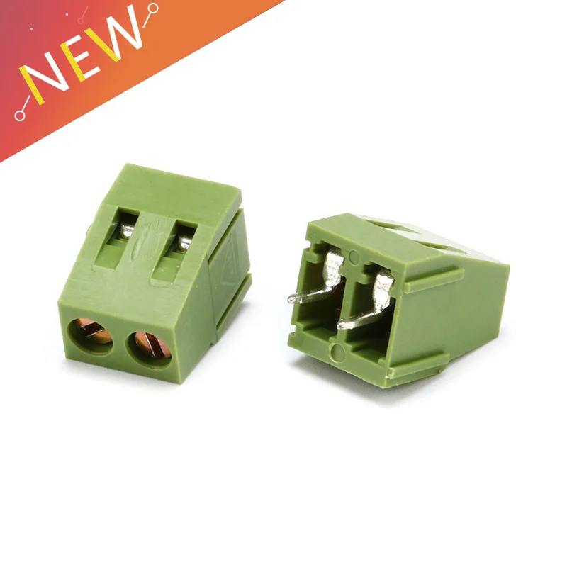 10 шт./лот KF128-2P KF12 винт 2Pin 5 0 мм прямой контакт PCB винтовая Клеммная колодка