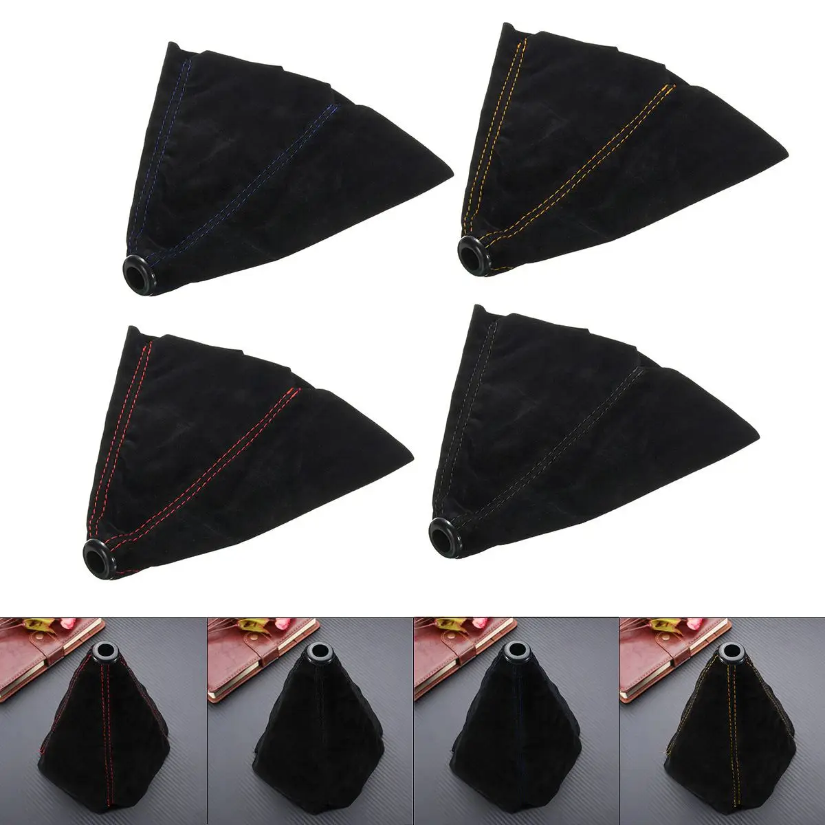 

Universal Car Gear Shift Collars Covers Leather Gear Shift Knob Gaiter Boot Cover