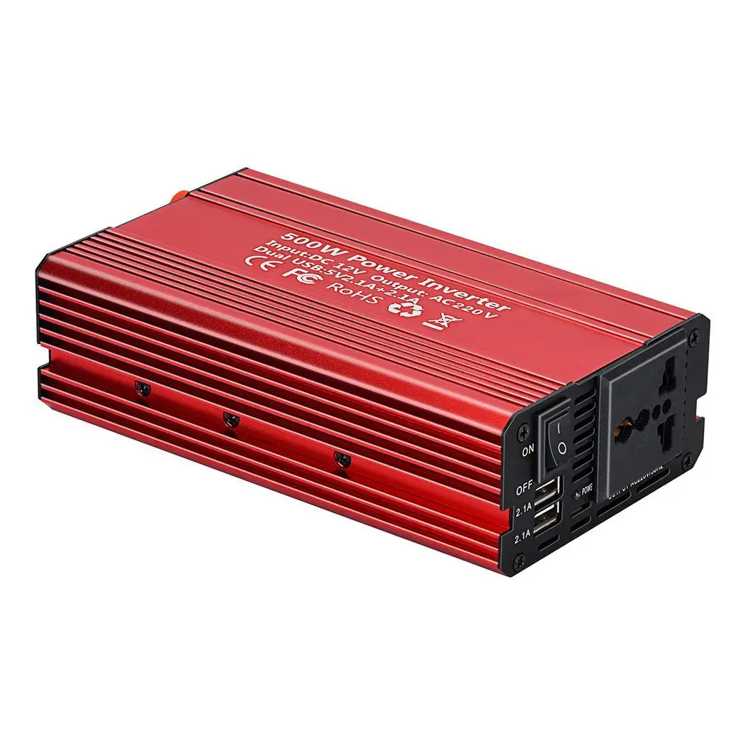 500 W автомобиля Мощность инвертор DC12V к AC110V/220 V 5 V 2.1A Dual USB 1000(Ш) 90(%) 50/60(Гц) автомобиля Мощность конвертер