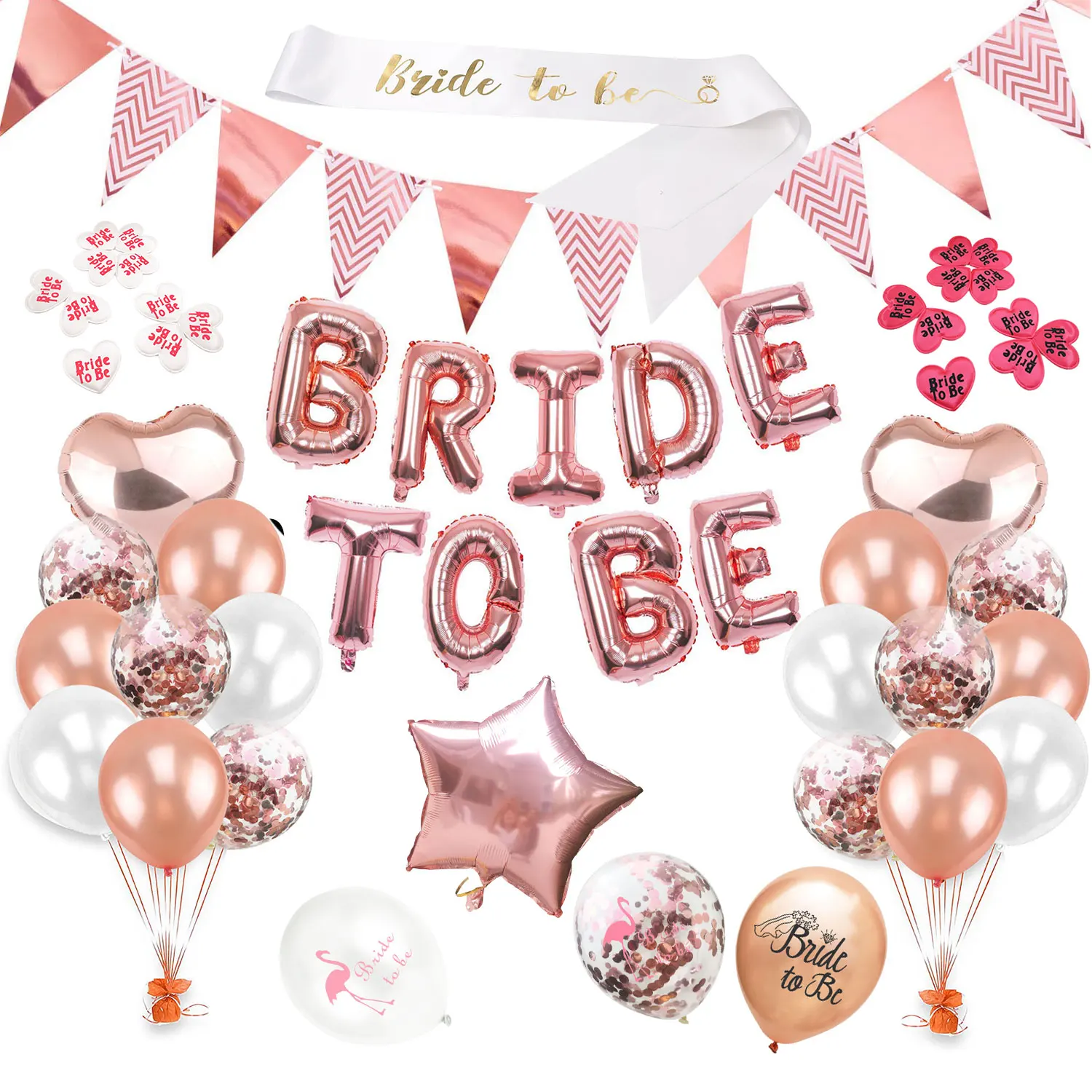 Розовое золото буквы &quotBride to be&quot фольгированный шар сердце любовь свадебный душ