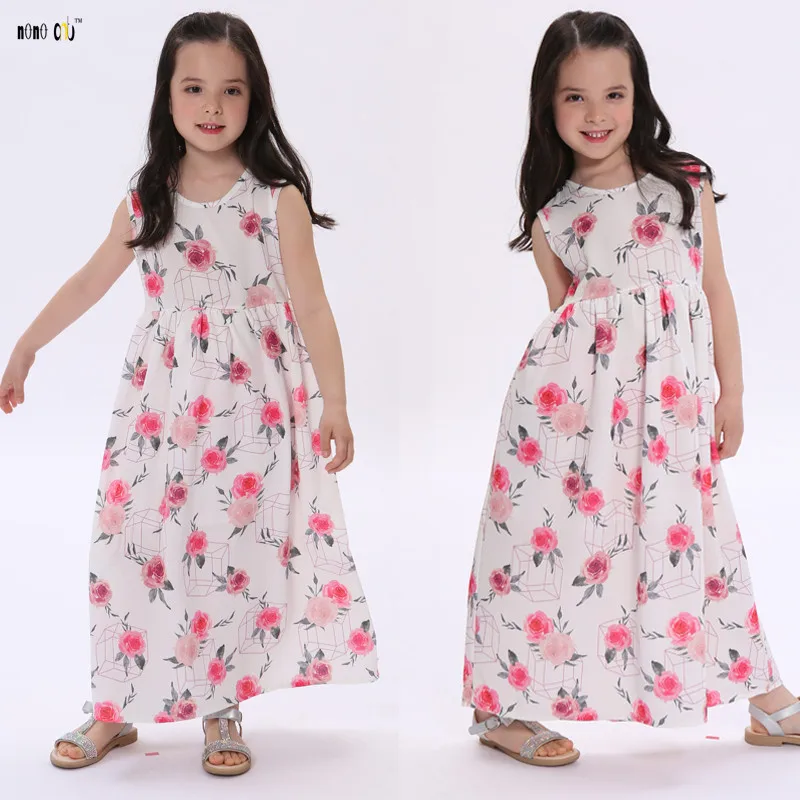 

Children Flower Dresses For Girls Summer Kids Clothes Sleeveless Floral Printed Princess Dress Girl Clothing 3 4 5 6 7 8 Years