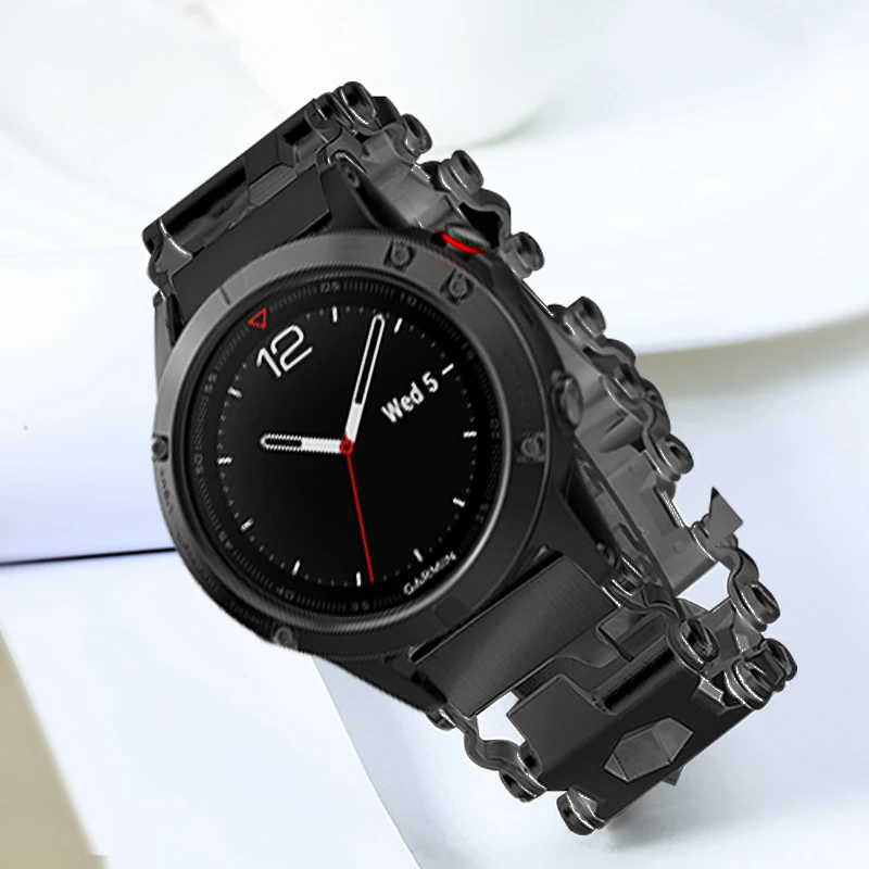 Metal Tool Straps For Samsung Galaxy Watch 46mm Gear S3 Watch Strap Bracelet Garmin Fenix 3 HR 5X Watch Band With Screwdriver