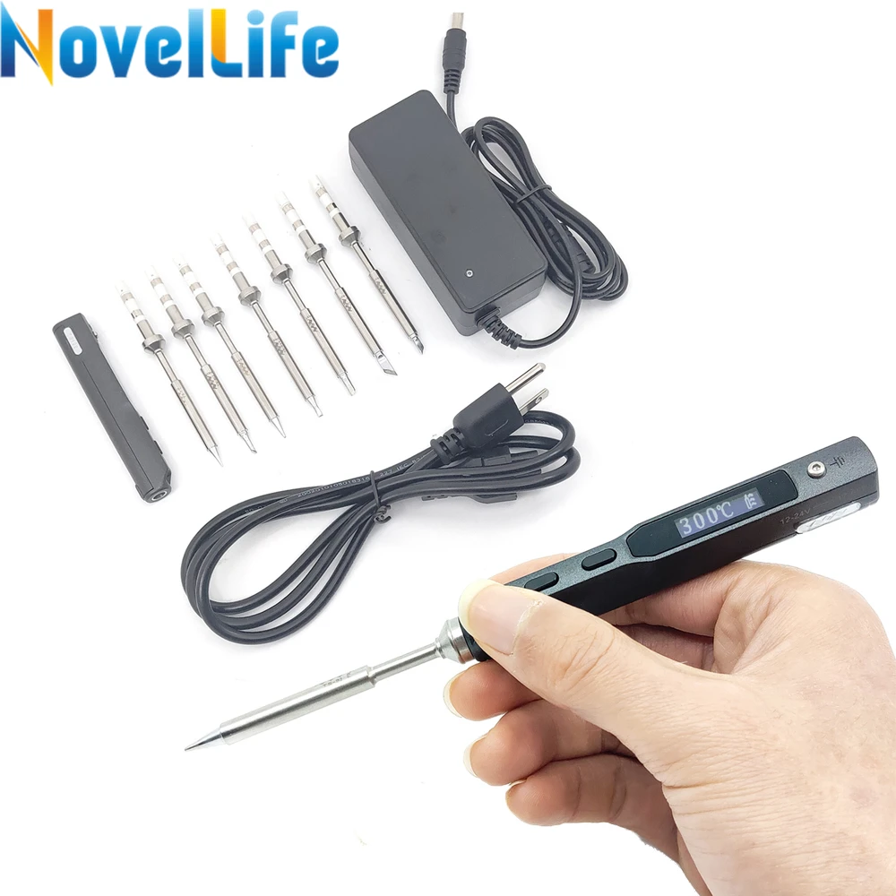 Mini soldador eléctrico TS100, 65W, pantalla Digital OLED, temperatura  ajustable, 7 piezas, puntas de soldadura, fuente de alimentación de  24V|electric soldering iron station|soldering iron stationiron station -  AliExpress