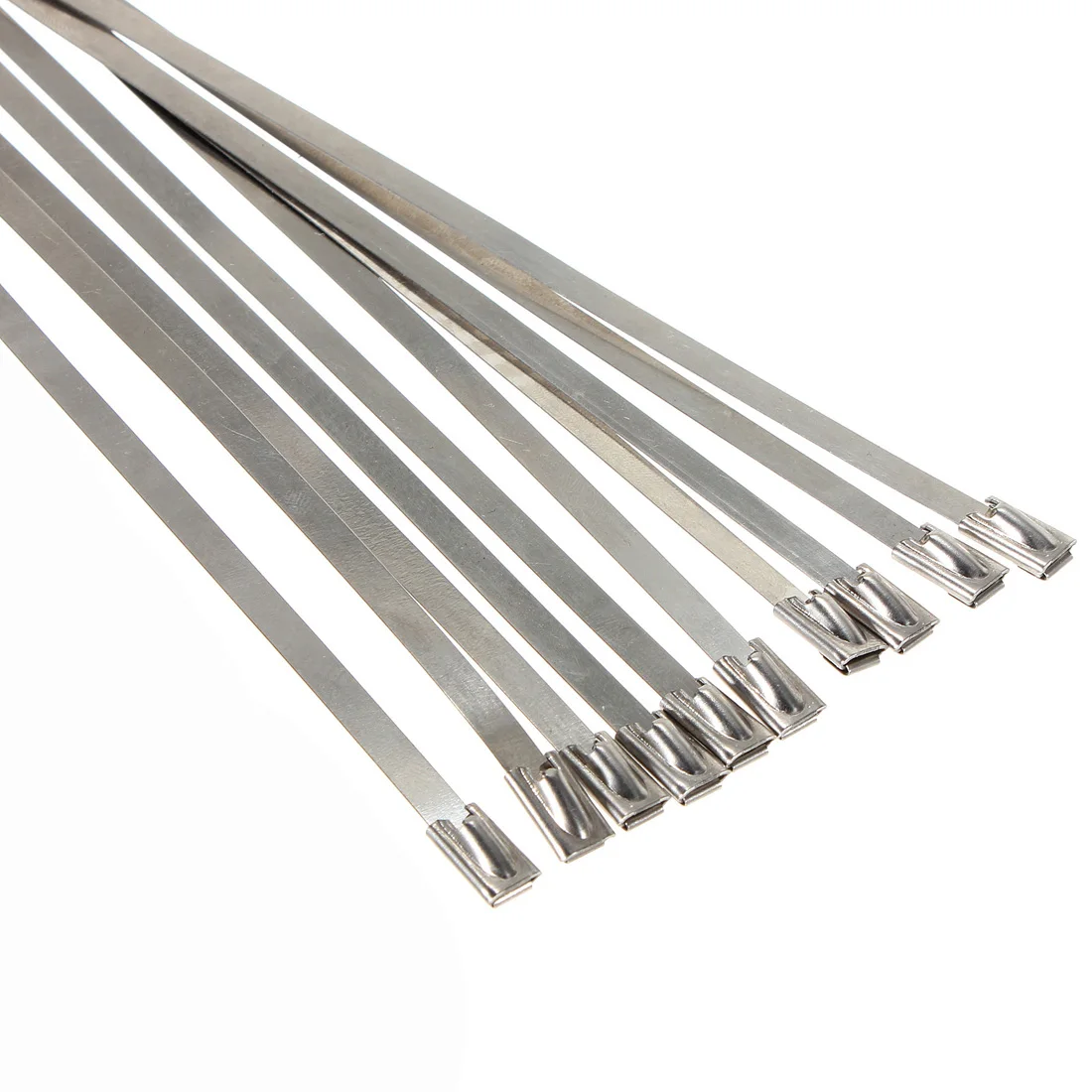 

10 Pcs 45cm Stainless Steel Locking Cable Ties For Exhaust Pipe Insulation Tape
