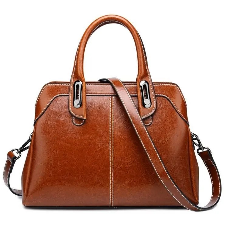 

2019 Vintage Genuine Leather Luxury Handbags Business Shoulder Bags Women Designer Female Pochette Ladies Crossbody Satchel Tote