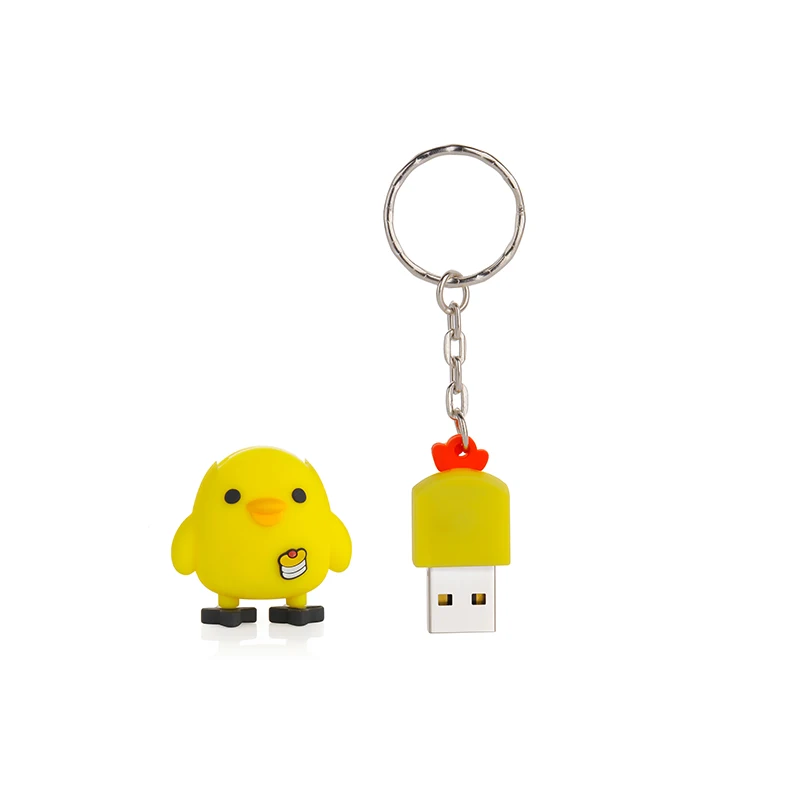 Смешно U диска Мода милый мультфильм животных жиров желтый цыпленок модель USB2.0