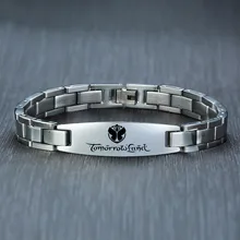 Персонализированные нержавеющая сталь ID тег браслет для мужчин бойфренд гравировка Tommow Land Brackelts бразильский
