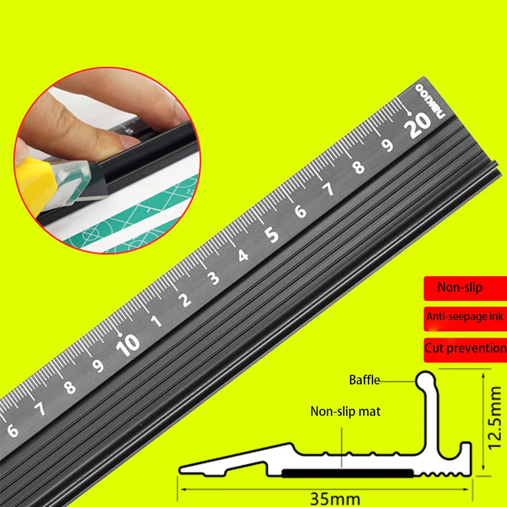 

Protection Non Slip Cutting Ruler Advanced Straight Drawing Aluminum Alloy Art Scale Office Multifunctional Ruler