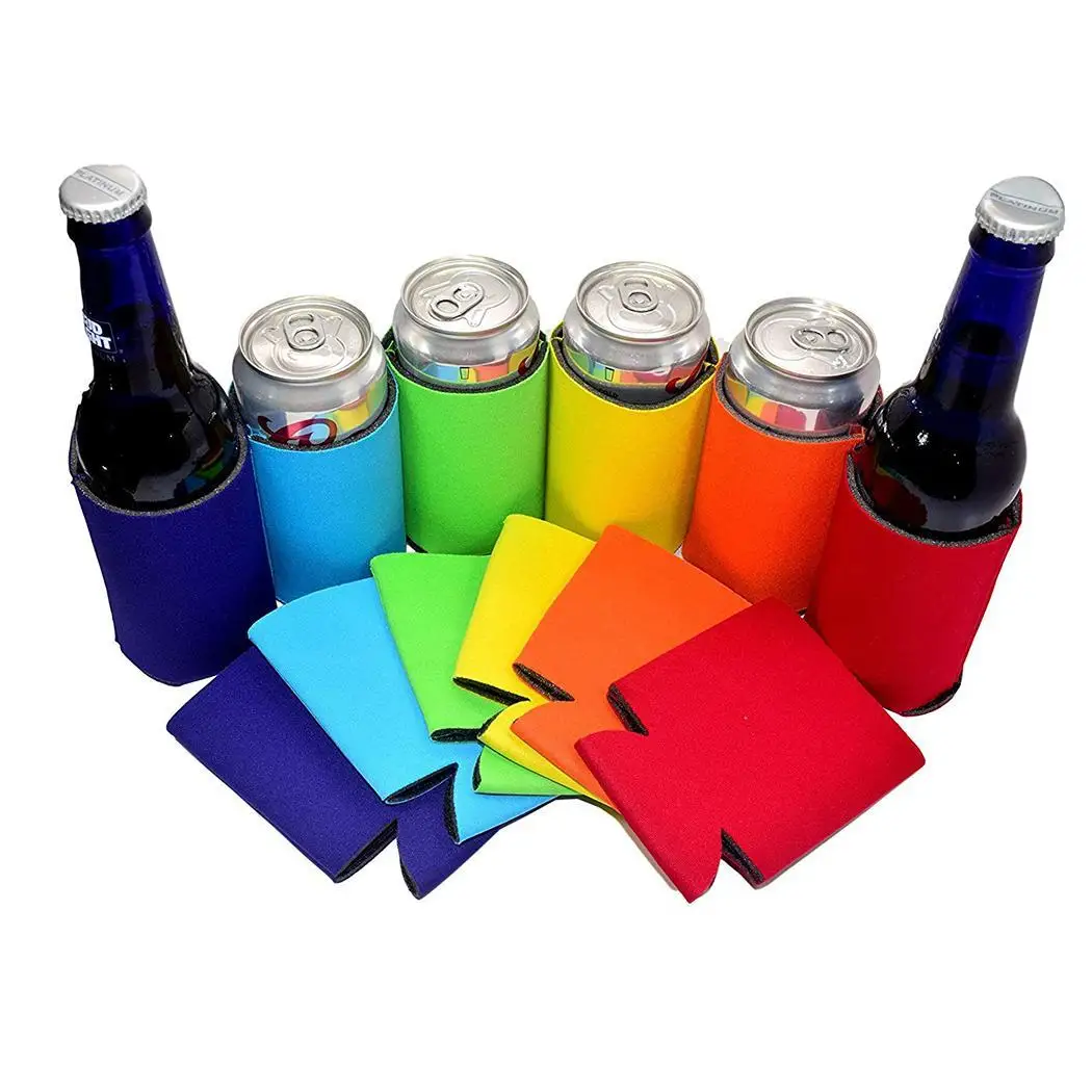 

5PC beer can cooler sleeve wedding party decoration solid color koozies custom cheap bottle cozy beer can holder gift