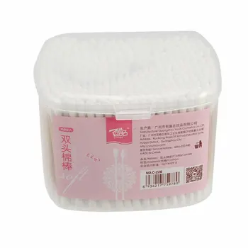 

350pcs/box Cotton Swab Disposable Makeup Cotton Swabs Cosmetic Tool Cotton Buds Ear Clean Tools Rectangular Box Wooden Sticks