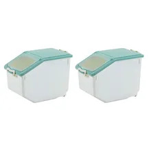 2 шт. 12 л влагостойкий контейнер для риса изделия из муки контейнер с мерной чашкой для кухни-светло-зеленый/розовый размер S