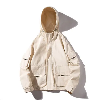 

Spring New Jacket Men Fashion Solid Color Casual Hooded Jacket Man Streetwear Wild Hip Hop Loose Bomber Jacket Male Clothes
