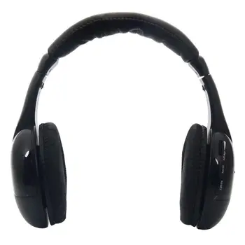 

5 In 1 Wireless Headphone For MP3 PC TV Black Headset Support Wireless Net Chat FM Radio Function Wireless Monitoring Line Type