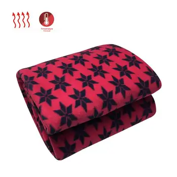 

Car Electric Heating Blanket 12V Energy Saving Warm Electric Blanket Red Ice Pattern Warmth Shearing Plush Cover