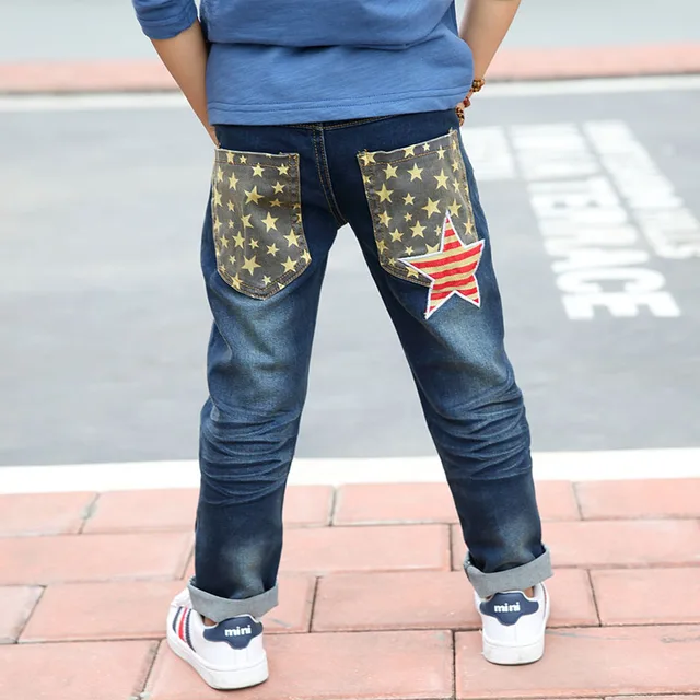 3-14Y Fashion Boys Jeans Trousers Cowboys Autumn Kids Clothes Casual Baby Pants Toddler Casual Boy Denim Pants Children Clothing 3